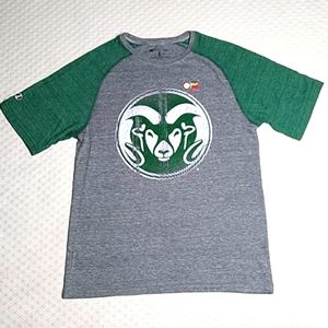 T-shirt rams Colorado State University Adult Green Gray Color Size Small